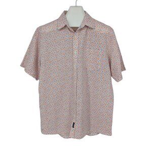 Linen Cotton Patterned Button Up Shirt Resort Minimalist Retro Indie Y2K Size XL